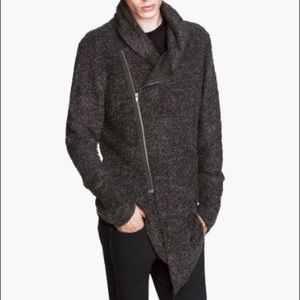 H&M asymmetric zip up cardigan sweater, Sz S